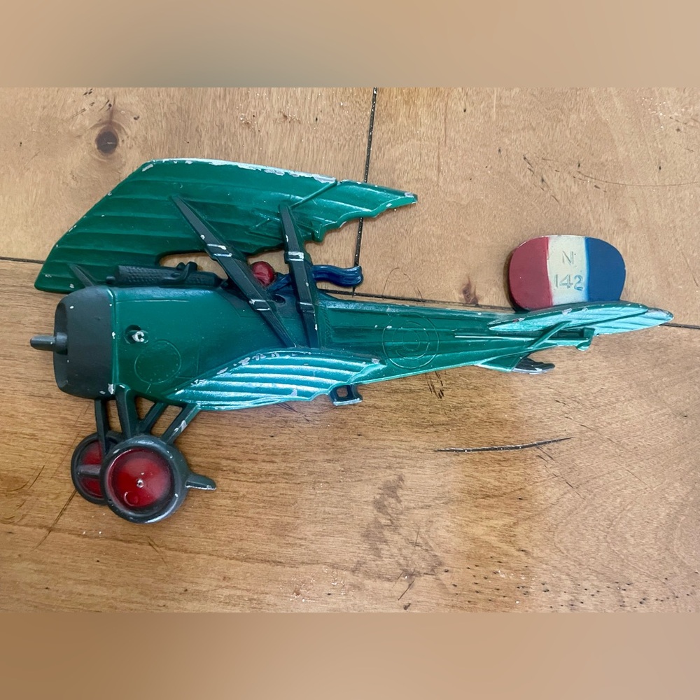 Vintage biplane metal wall art.  Mid century. Pilot gift. Man cave.